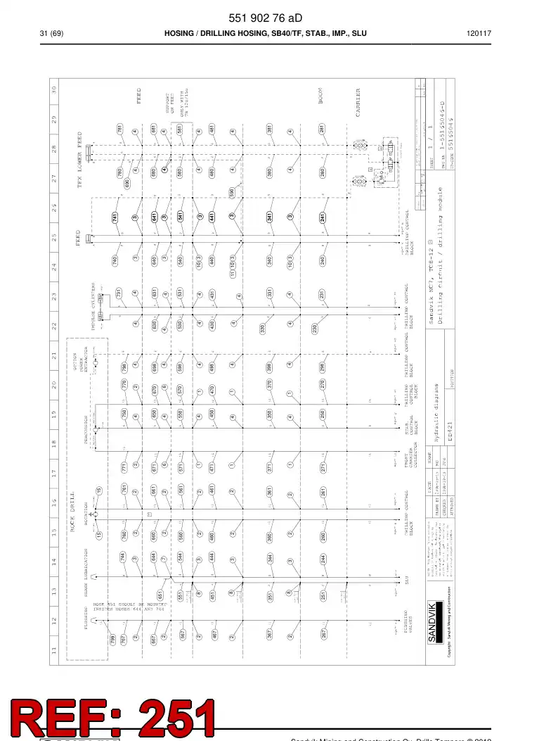 59200601 592 006 01 Hose Assembly, Hydraulic - Sandvik Technical Drawing