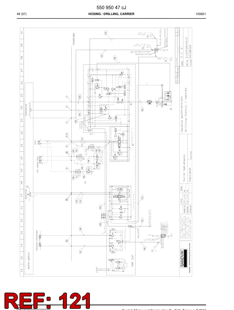 59200673a 592 006 73a Hydraulic hose assembly - Sandvik Technical Drawing