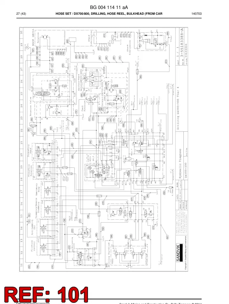 59200691 592 006 91 Hose Assembly, Hydraulic - Sandvik Technical Drawing