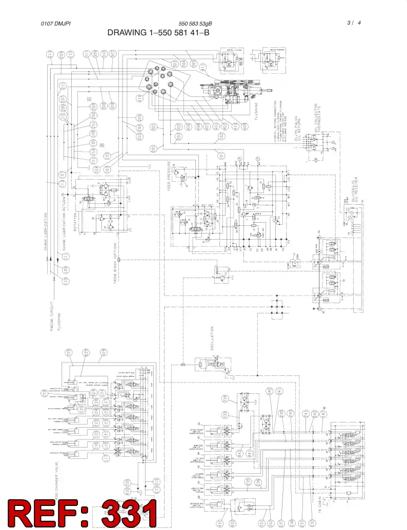 59200724 592 007 24 HYDRAULIC HOSE ASSEMBLY - Sandvik Technical Drawing