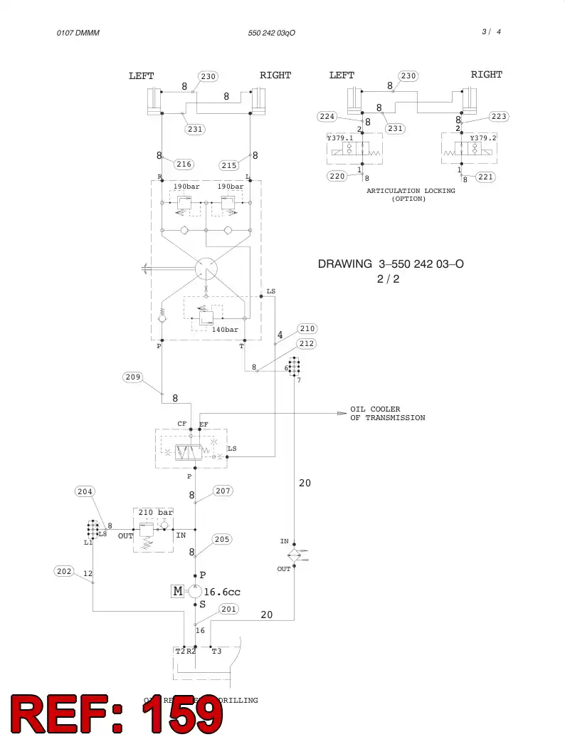 59200744 592 007 44 HYDRAULIC HOSE ASSEMBLY - Sandvik Technical Drawing