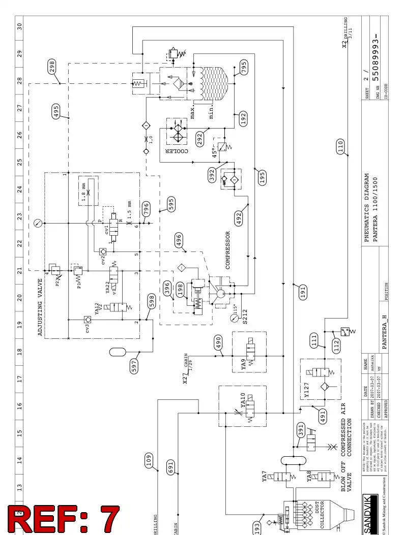59200748 592 007 48 HYDRAULIC HOSE ASSEMBLY - Sandvik Technical Drawing