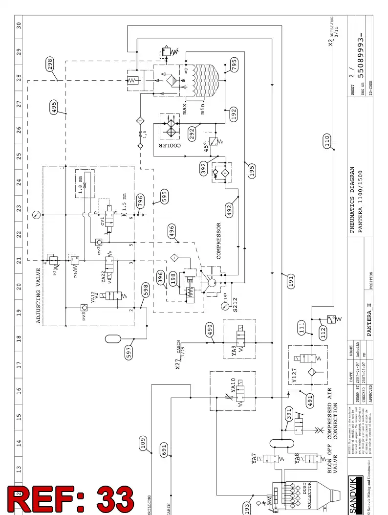 59200760 592 007 60 HYDRAULIC HOSE ASSEMBLY - Sandvik Technical Drawing