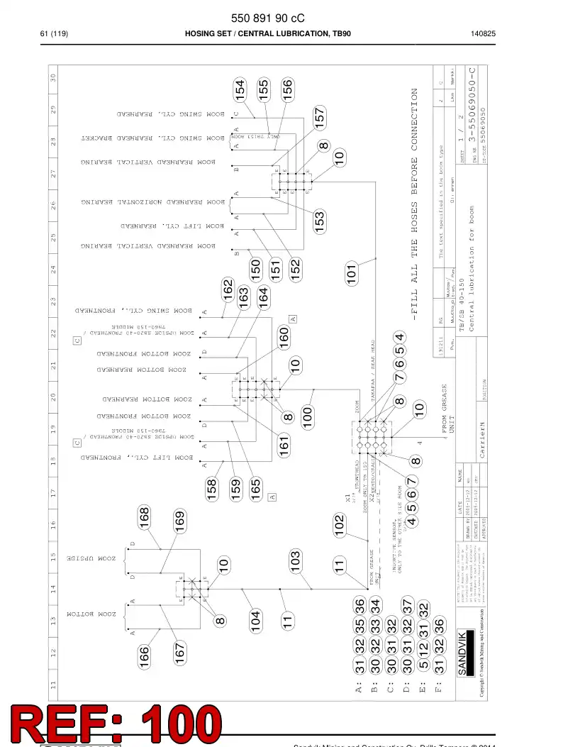 59200765 592 007 65 Hose Assembly - Sandvik Technical Drawing