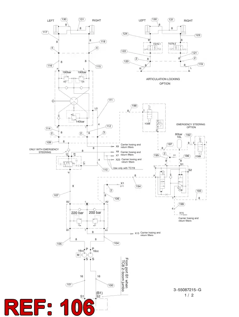 59200814 592 008 14 HYDRAULIC HOSE ASSEMBLY - Sandvik Technical Drawing