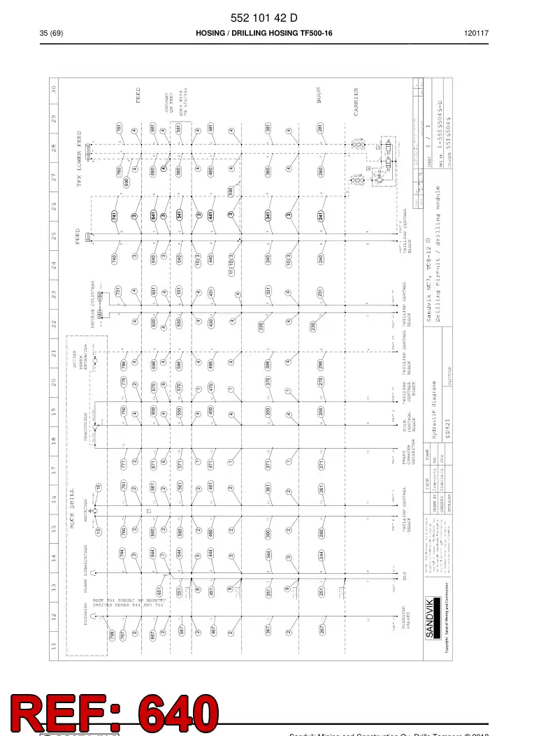 59200829 592 008 29 Hose Assembly, Hydraulic - Sandvik Technical Drawing