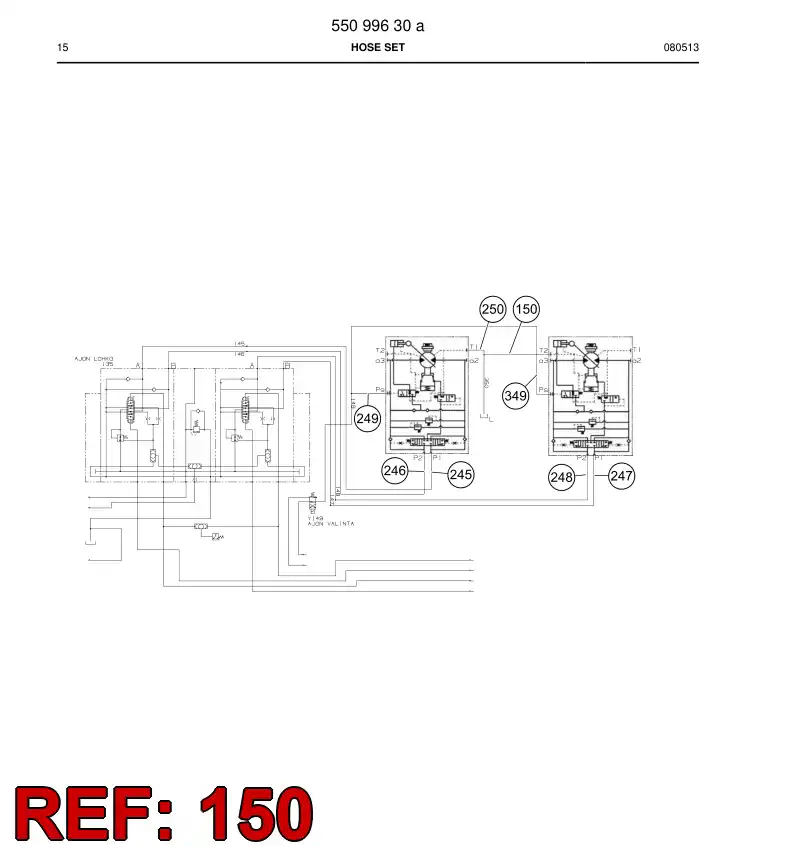 592 008 31 Hose Assembly, Hydraulic - drawing