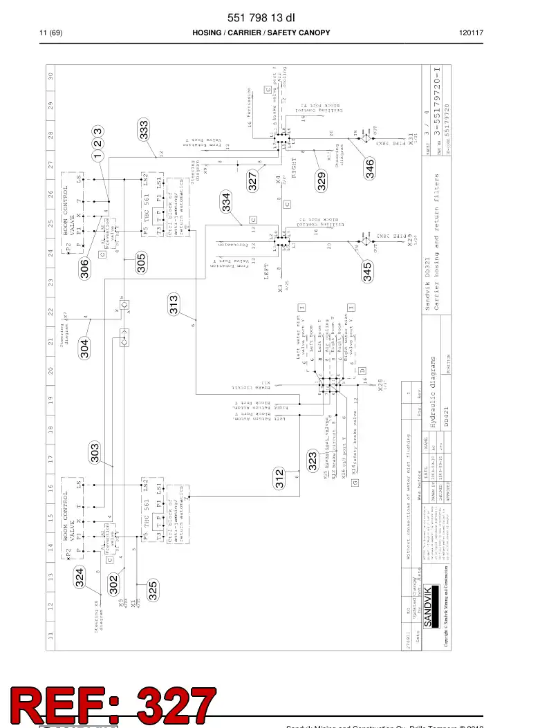 59200835 592 008 35 Hose Assembly, Hydraulic - Sandvik Technical Drawing