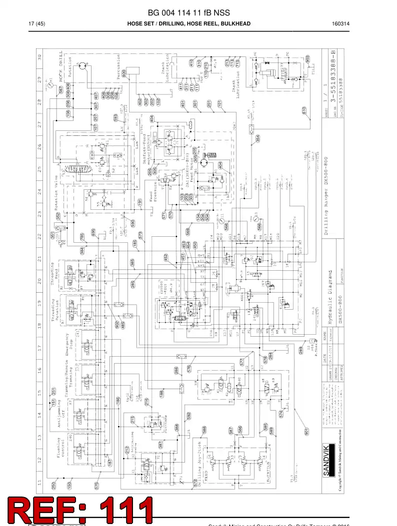 59200845 592 008 45 Hose Assembly, Hydraulic - Sandvik Technical Drawing