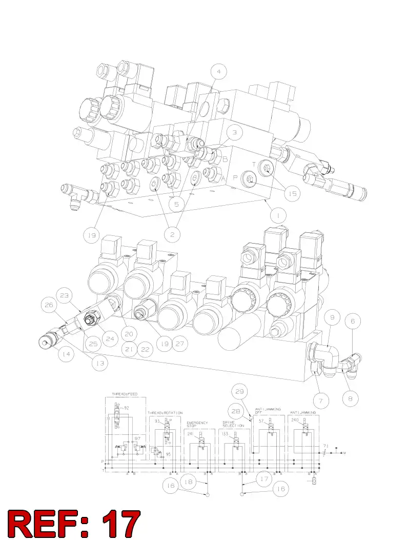 592 008 60 HYDRAULIC HOSE ASSEMBLY - drawing