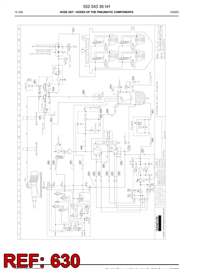 59200877 592 008 77 Hose Assembly, Hydraulic - Sandvik Technical Drawing