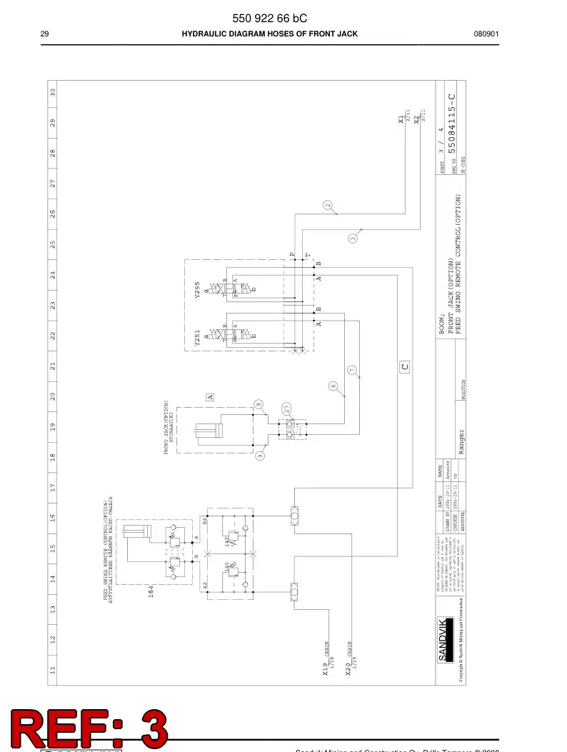 59200925 592 009 25 Hydraulic hose assembly - Sandvik Technical Drawing