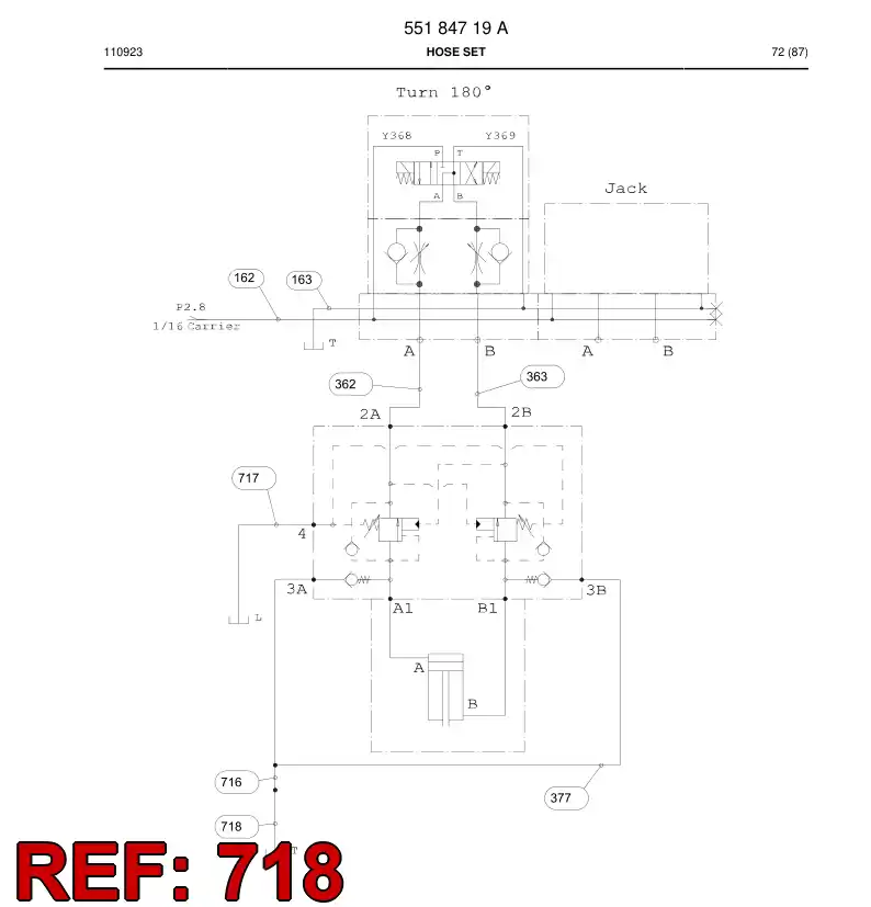 592 009 25b Hose Assembly, Hydraulic - drawing