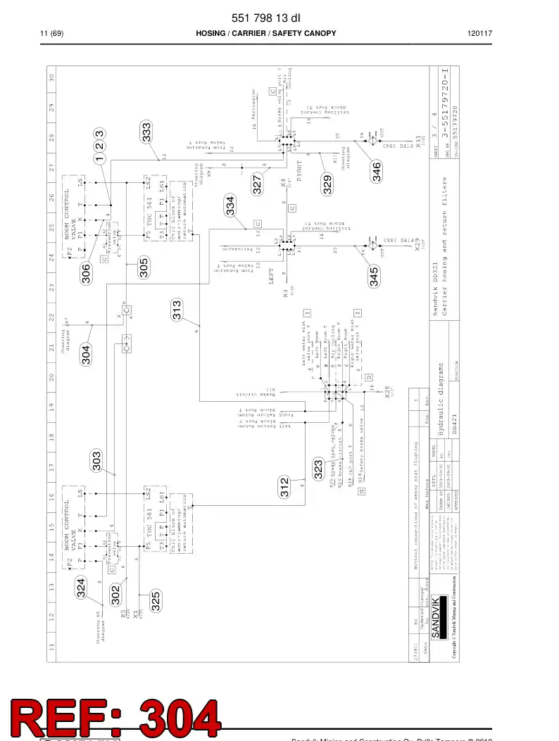592 009 29 Hose Assembly, Hydraulic - drawing