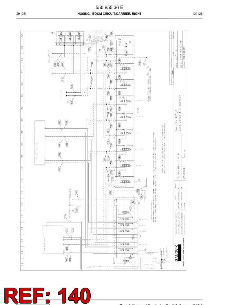 59200935b 592 009 35b Hydraulic hose assembly - Sandvik Technical Drawing