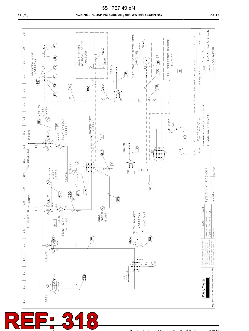 59200937 592 009 37 Hose Assembly, Hydraulic - Sandvik Technical Drawing