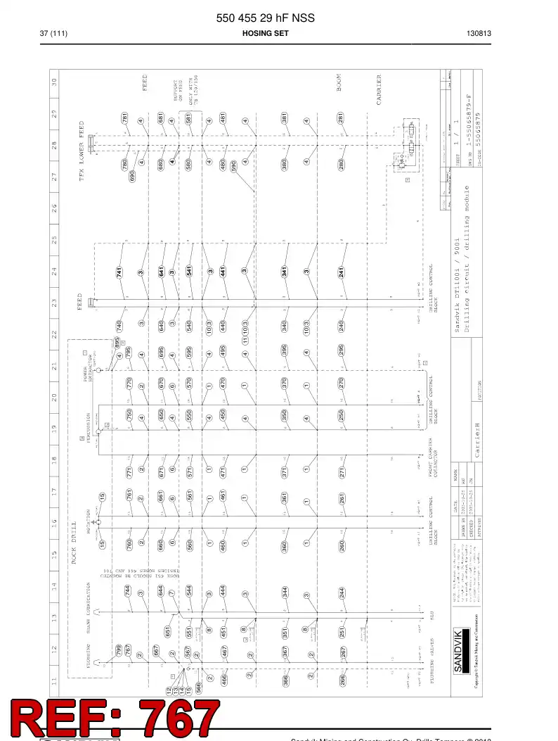 59200941 592 009 41 Hose Assembly, Hydraulic - Sandvik Technical Drawing