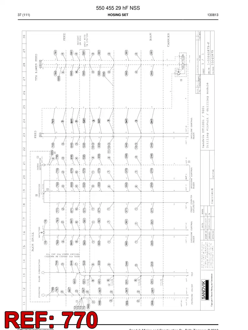 59200969 592 009 69 Hose Assembly, Hydraulic - Sandvik Technical Drawing