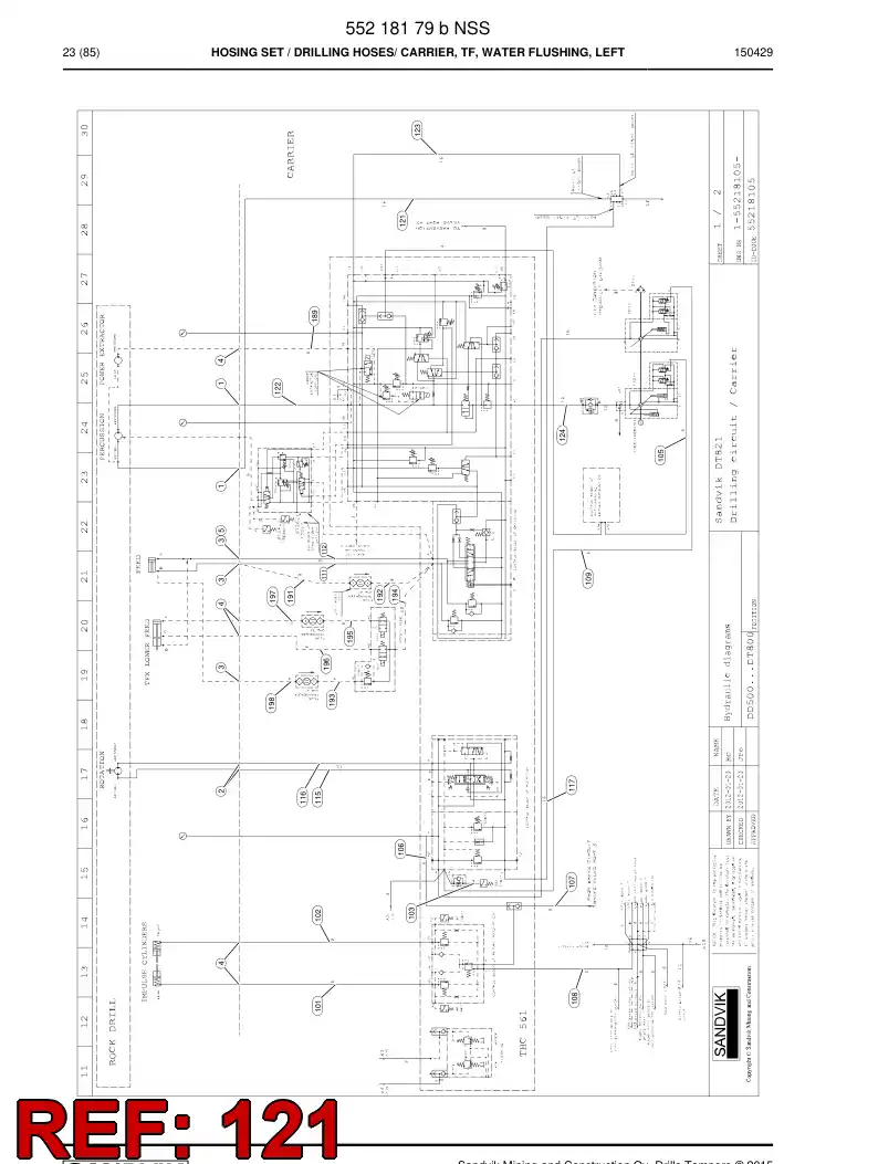59201009a 592 010 09a Hose Assembly, Hydraulic - Sandvik Technical Drawing
