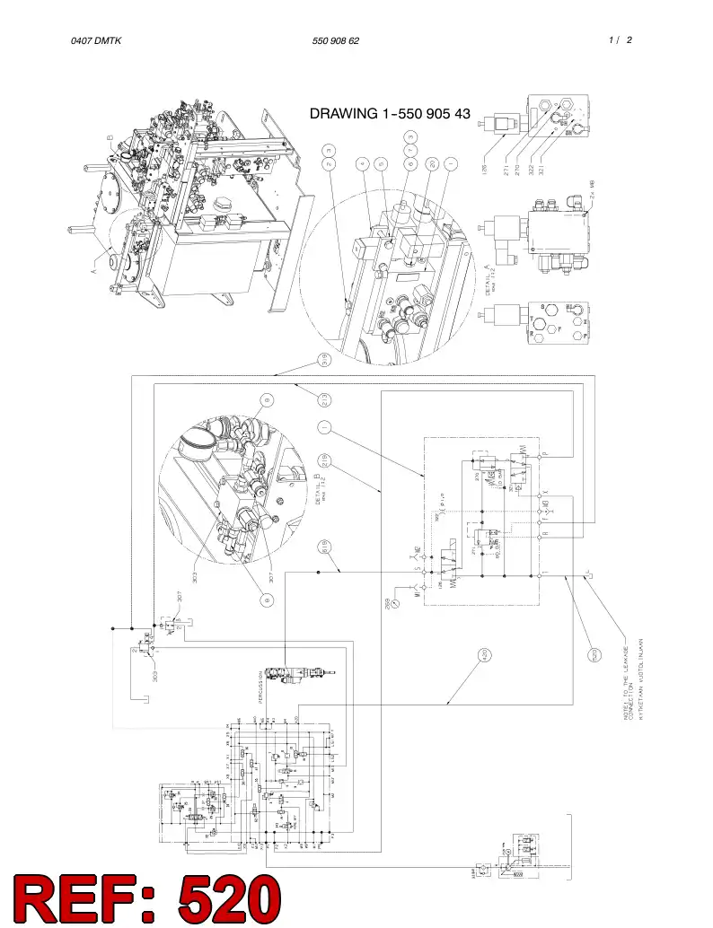 59201010 592 010 10 HYDRAULIC HOSE ASSEMBLY - Sandvik Technical Drawing