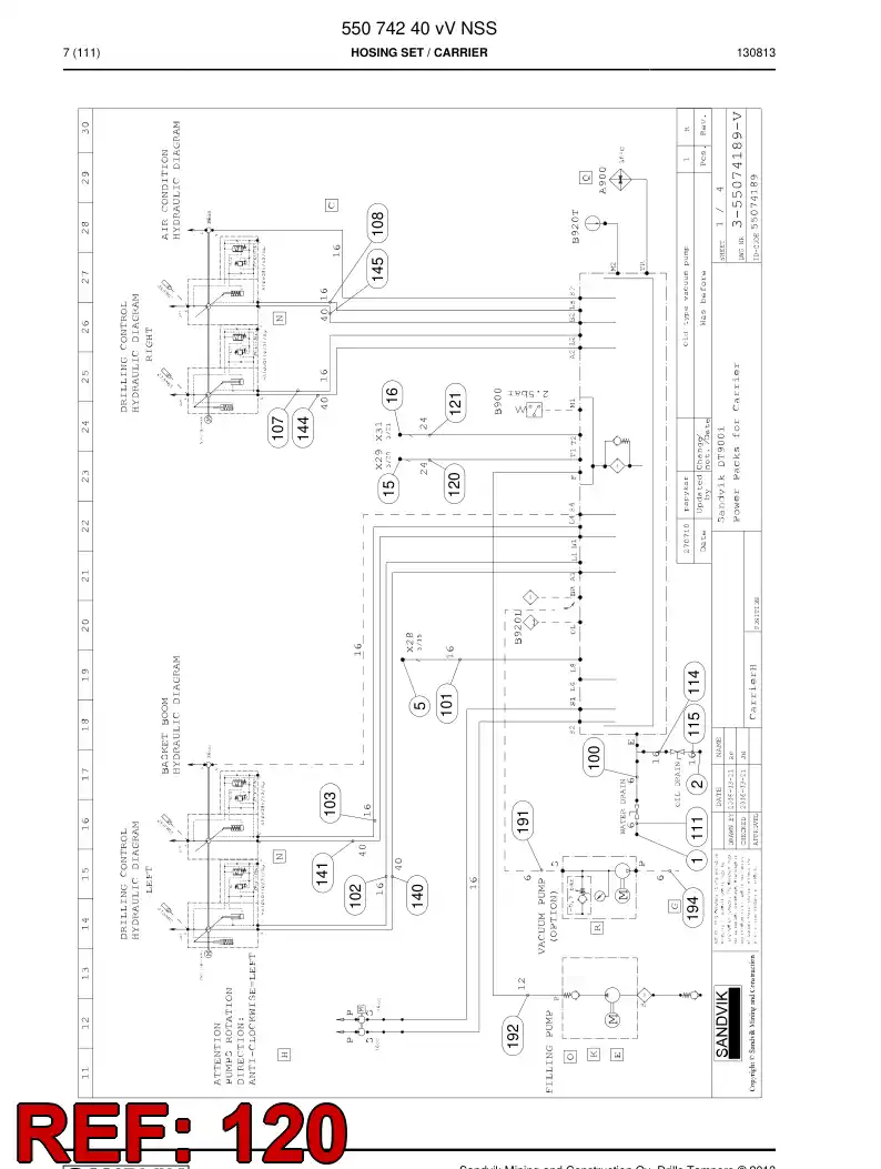 59201023 592 010 23 Hose Assembly, Hydraulic - Sandvik Technical Drawing