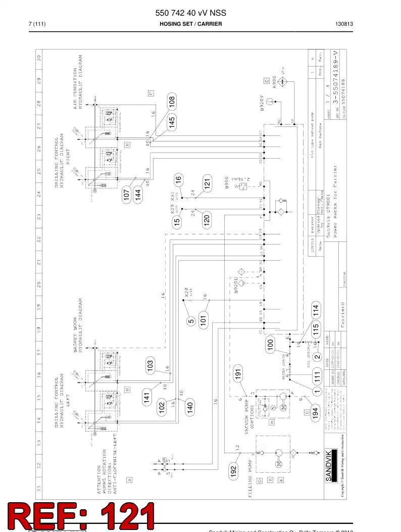 59201029 592 010 29 Hose Assembly, Hydraulic - Sandvik Technical Drawing
