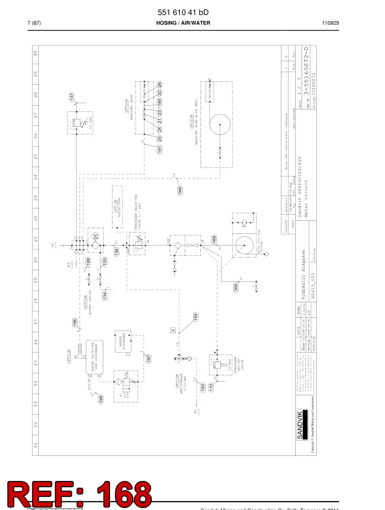 59201031 592 010 31 Hydraulic hose assembly - Sandvik Technical Drawing