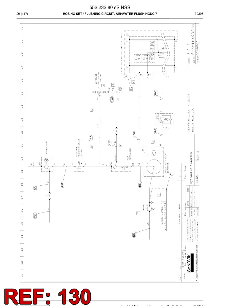 59201035 592 010 35 Hose Assembly, Hydraulic - Sandvik Technical Drawing