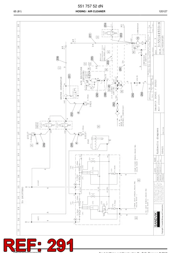 59201039 592 010 39 Hose Assembly, Hydraulic - Sandvik Technical Drawing