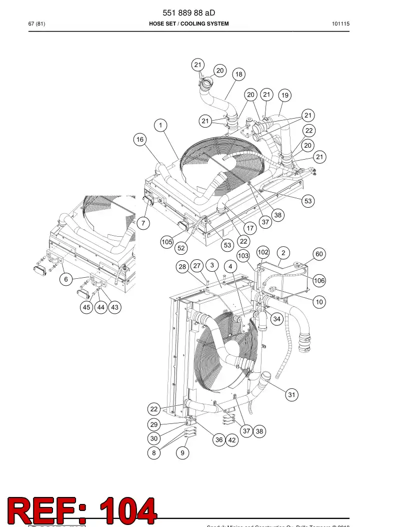 592 010 41 Hose Assembly, Hydraulic - drawing