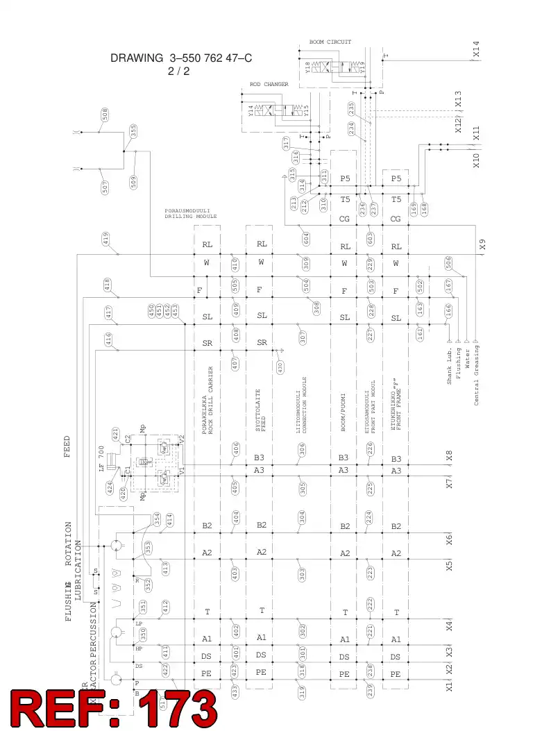 59201056 592 010 56 HYDRAULIC HOSE ASSEMBLY - Sandvik Technical Drawing