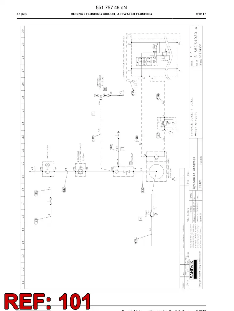 592 010 61 Hose Assembly, Hydraulic - drawing