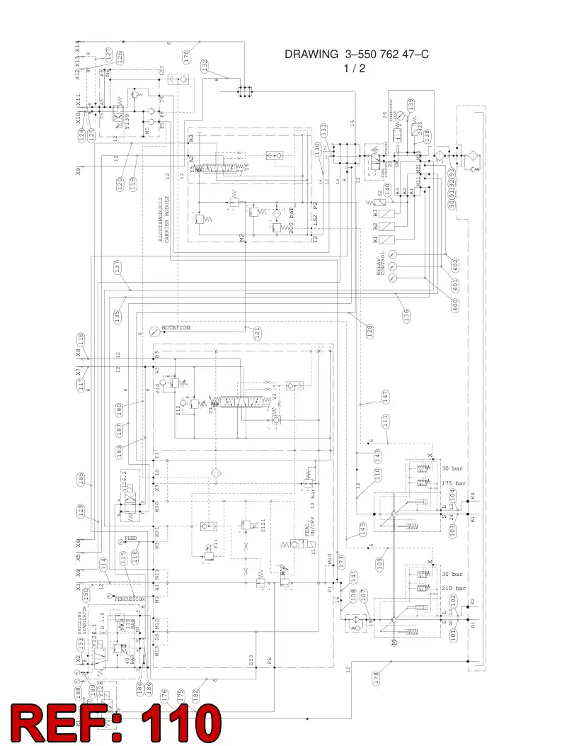 59201068 592 010 68 HYDRAULIC HOSE ASSEMBLY - Sandvik Technical Drawing
