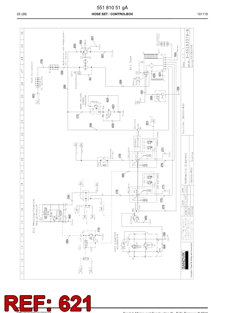592 011 77a Hose Assembly, Hydraulic - drawing