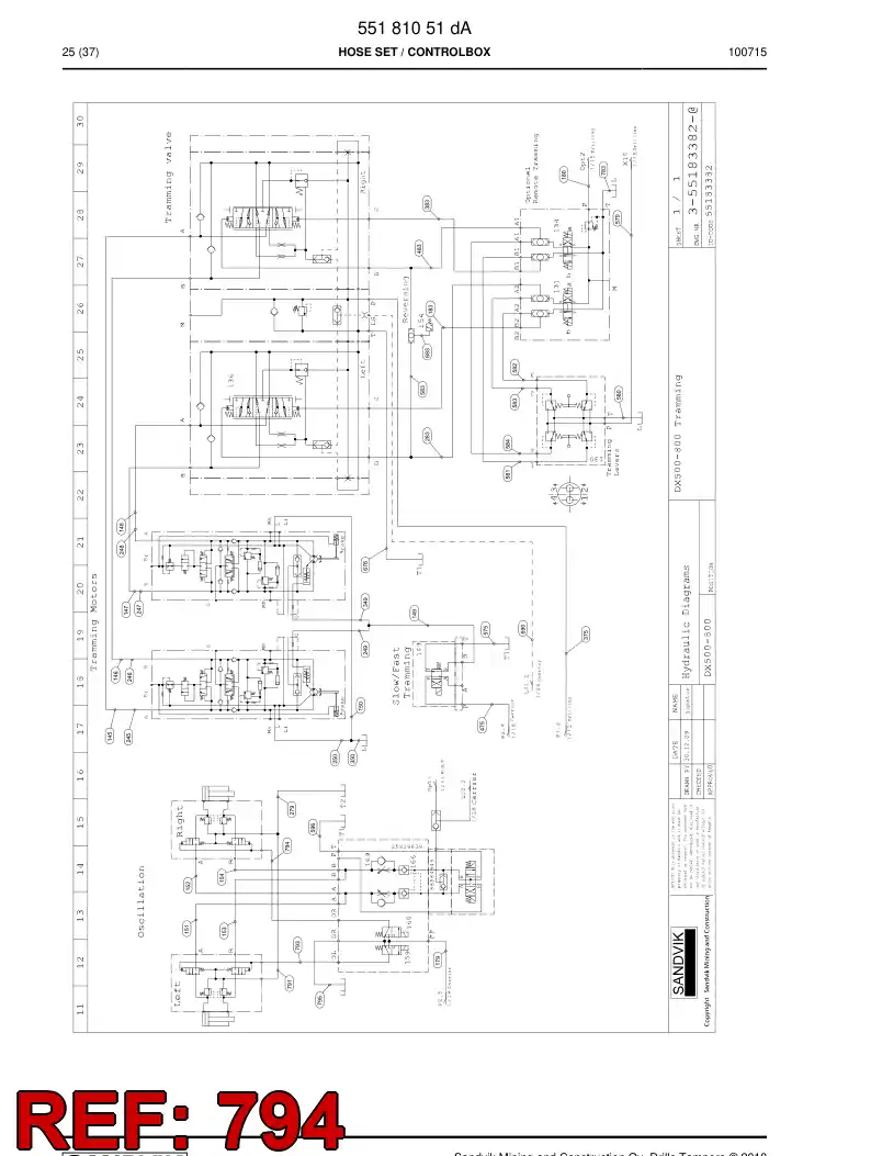 592 011 79a Hose Assembly, Hydraulic - drawing