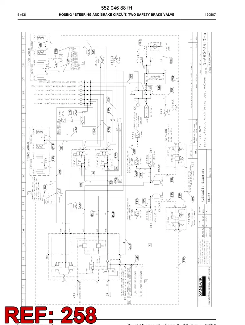 59201191a 592 011 91a HOSE ASSY - Sandvik Technical Drawing