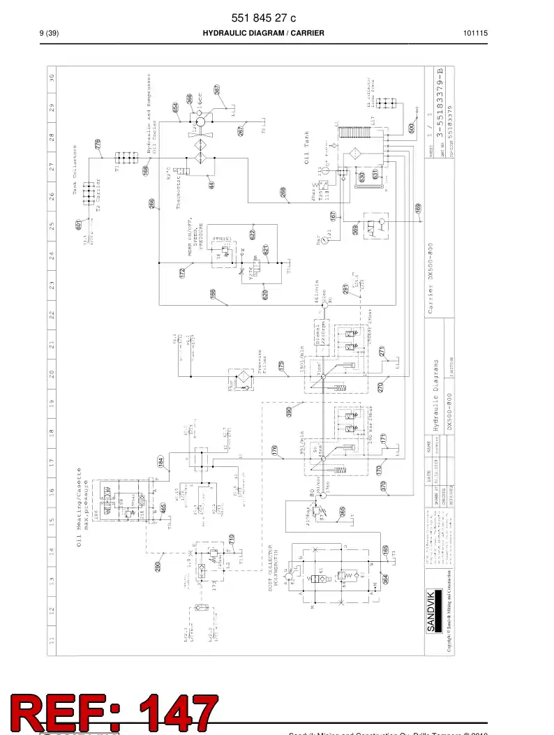 59201231a 592 012 31a Hydraulic hose assembly - Sandvik Technical Drawing