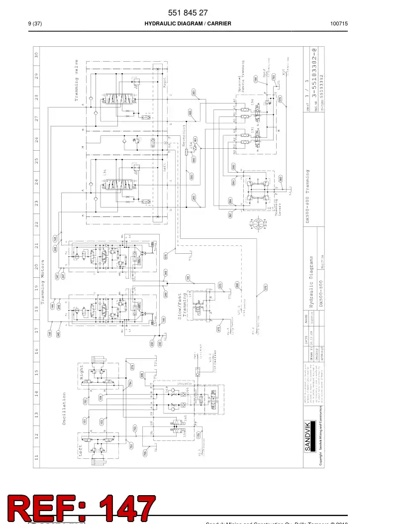 59201231b 592 012 31b Hydraulic hose assembly - Sandvik Technical Drawing
