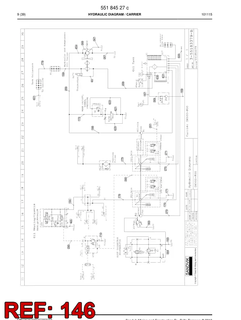 592 012 37a Hydraulic hose assembly - drawing