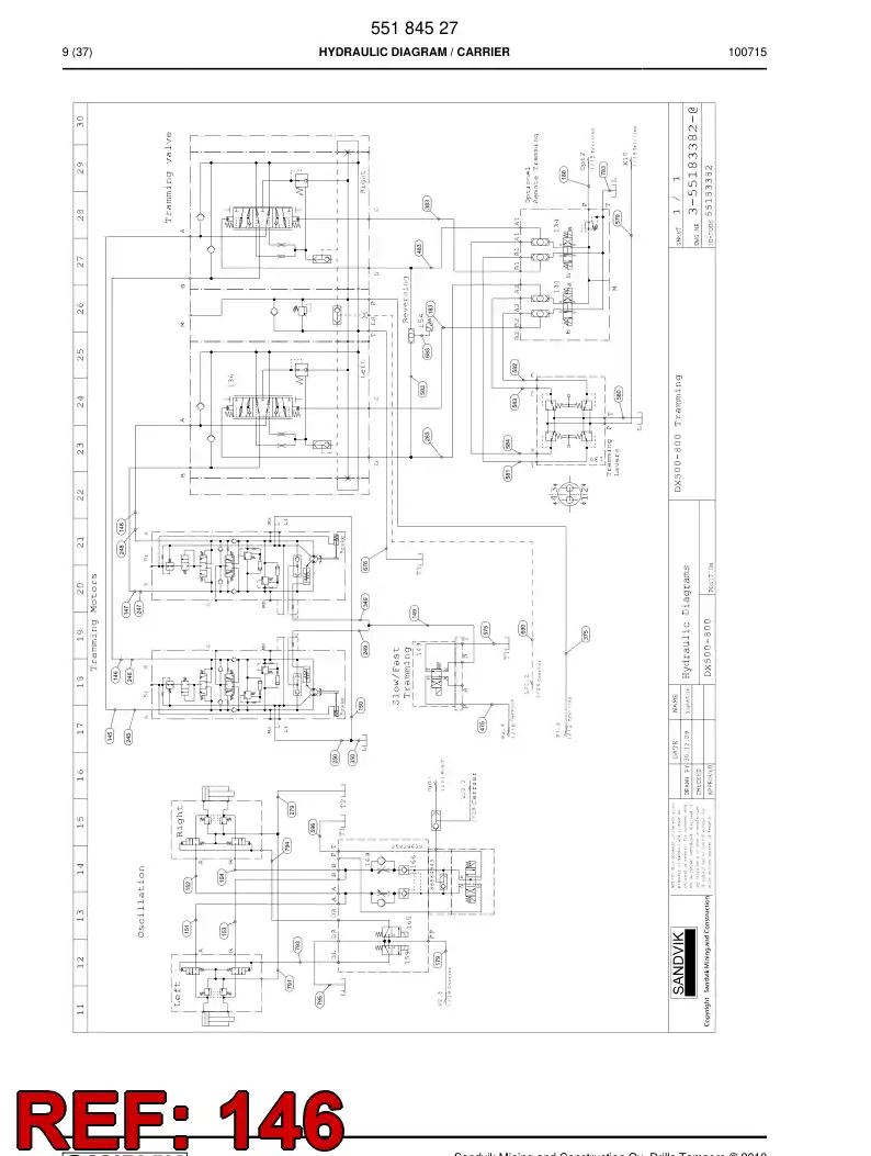592 012 37b Hydraulic hose assembly - drawing