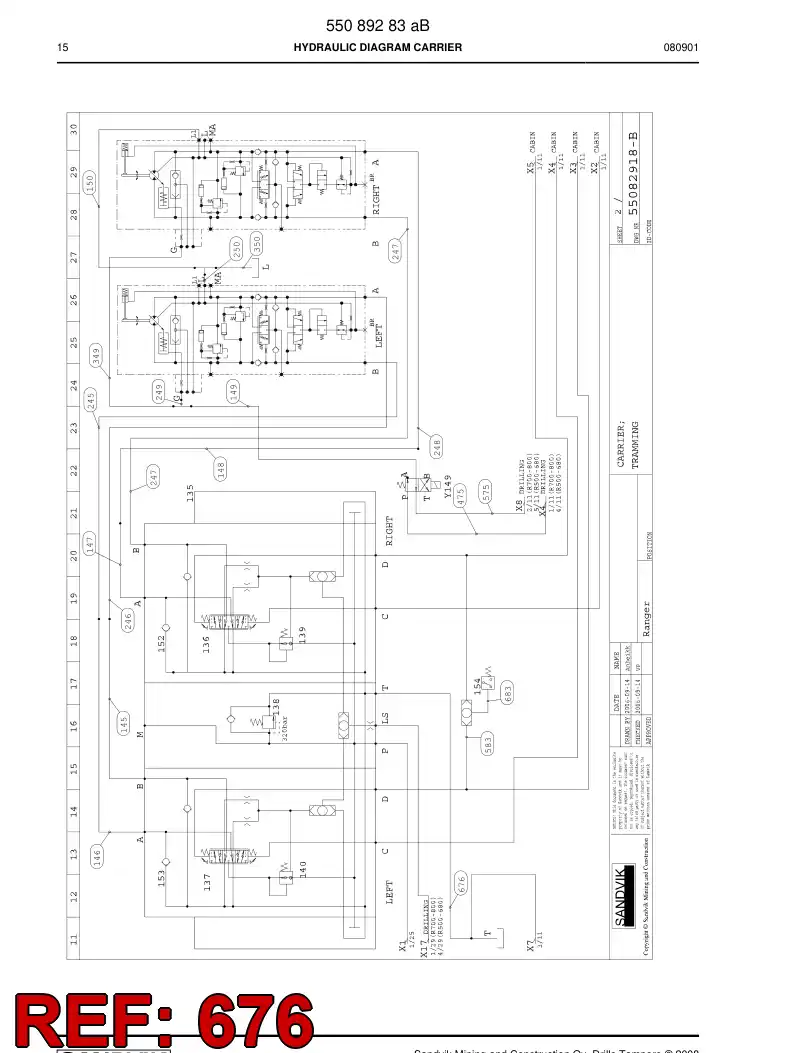 59201267 592 012 67 Hose Assembly, Hydraulic - Sandvik Technical Drawing