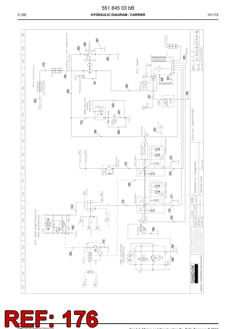 59201295 592 012 95 HOSE ASSY - Sandvik Technical Drawing