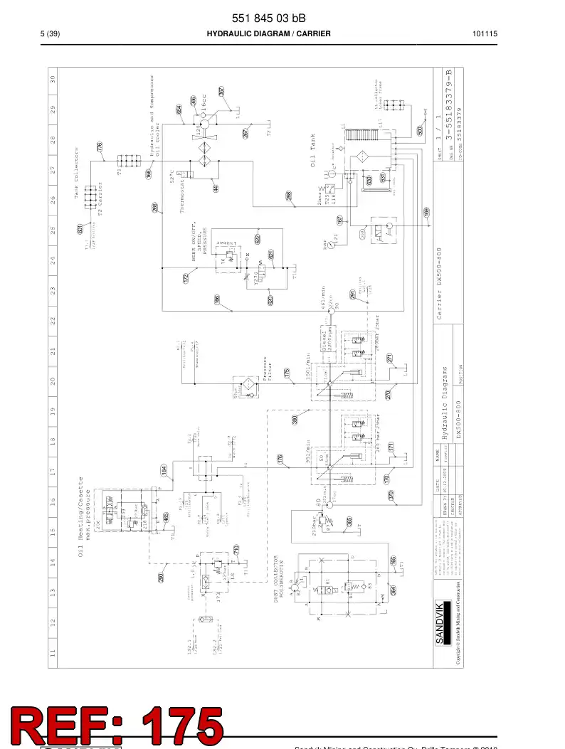 59201321 592 013 21 Hose Assembly, Hydraulic - Sandvik Technical Drawing