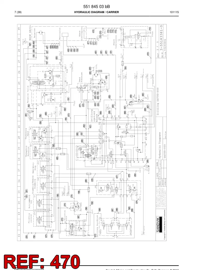 59201335 592 013 35 Hydraulic hose assembly - Sandvik Technical Drawing