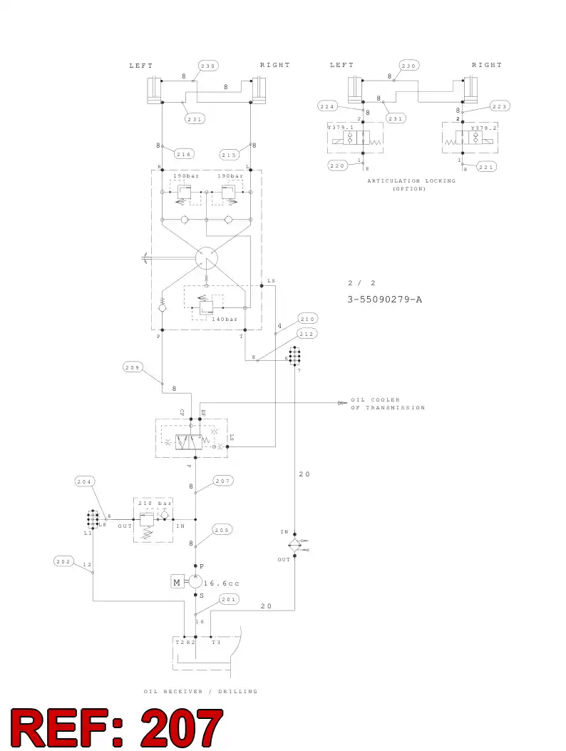 59201338 592 013 38 HYDRAULIC HOSE ASSEMBLY - Sandvik Technical Drawing