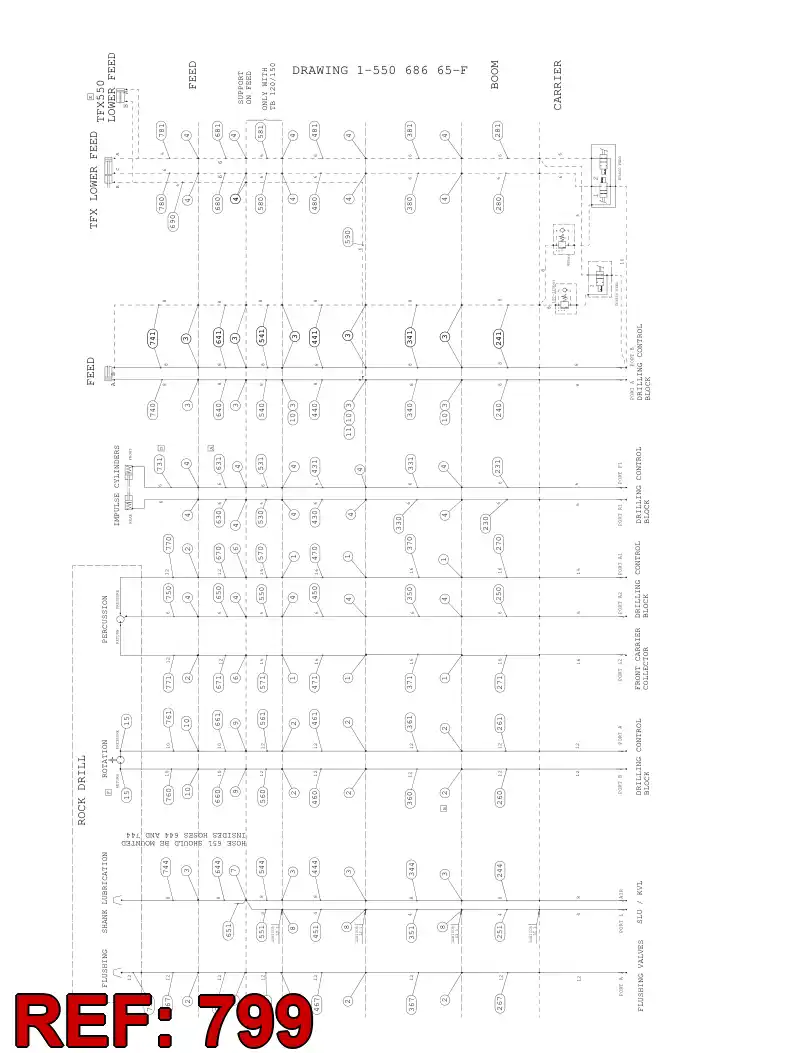 59201348 592 013 48 HYDRAULIC HOSE ASSEMBLY - Sandvik Technical Drawing