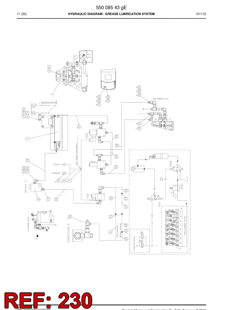 59201355 592 013 55 Hose Assembly, Hydraulic - Sandvik Technical Drawing
