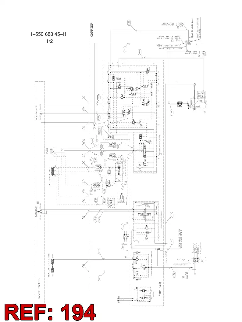 59201356 592 013 56 HYDRAULIC HOSE ASSEMBLY - Sandvik Technical Drawing
