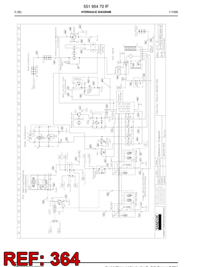 59201367 592 013 67 Hose Assembly, Hydraulic - Sandvik Technical Drawing