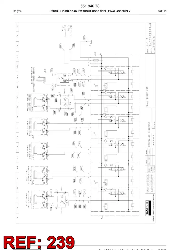 59201379 592 013 79 Hose Assembly, Hydraulic - Sandvik Technical Drawing